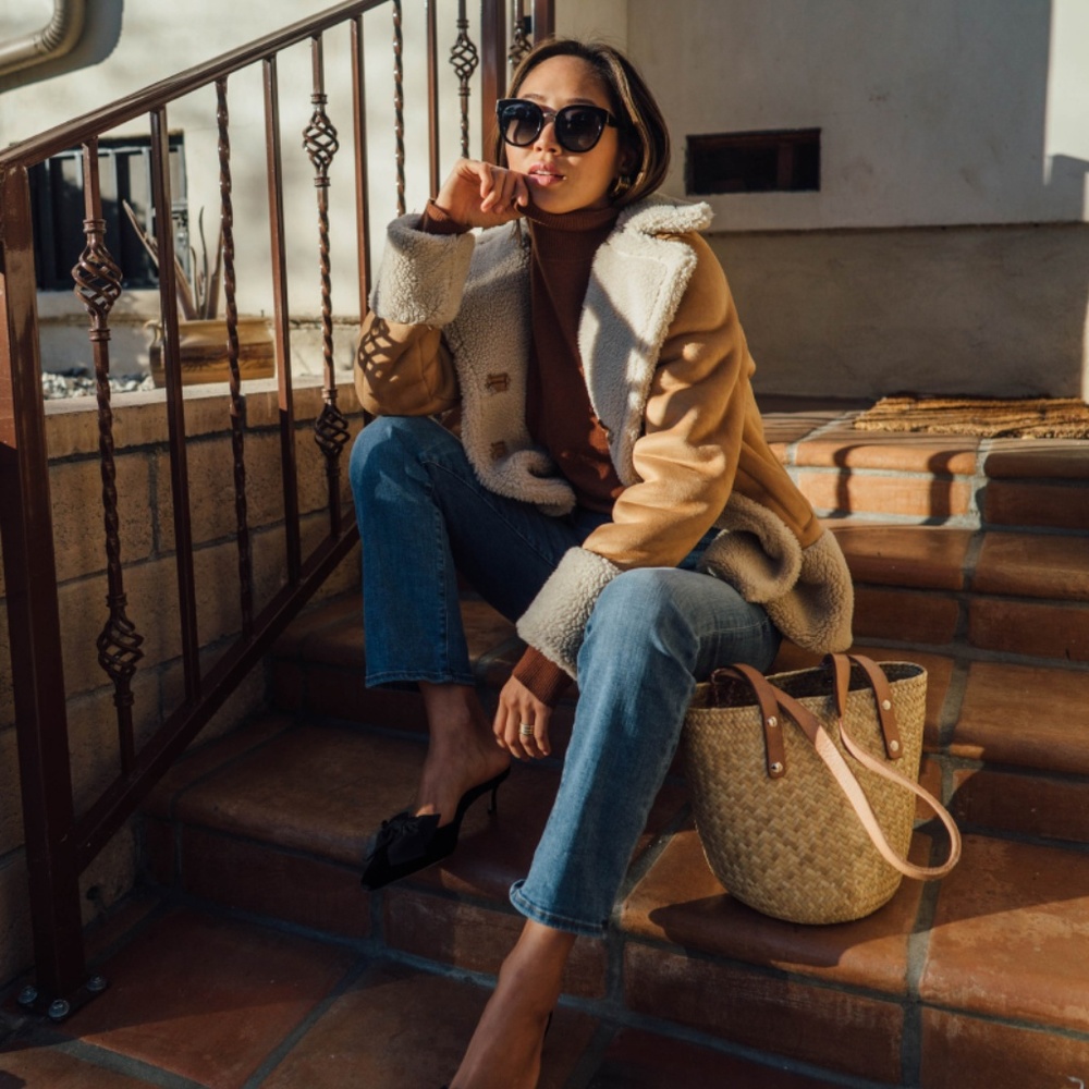 Mother Sherpa Faux Fur Shearling Coat Jacket